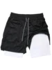 2-in-1 Running Summer Workout Shorts for Men Gym Performance Compression Shorts with Phone Pocket Towel Loop Athletic Activewear