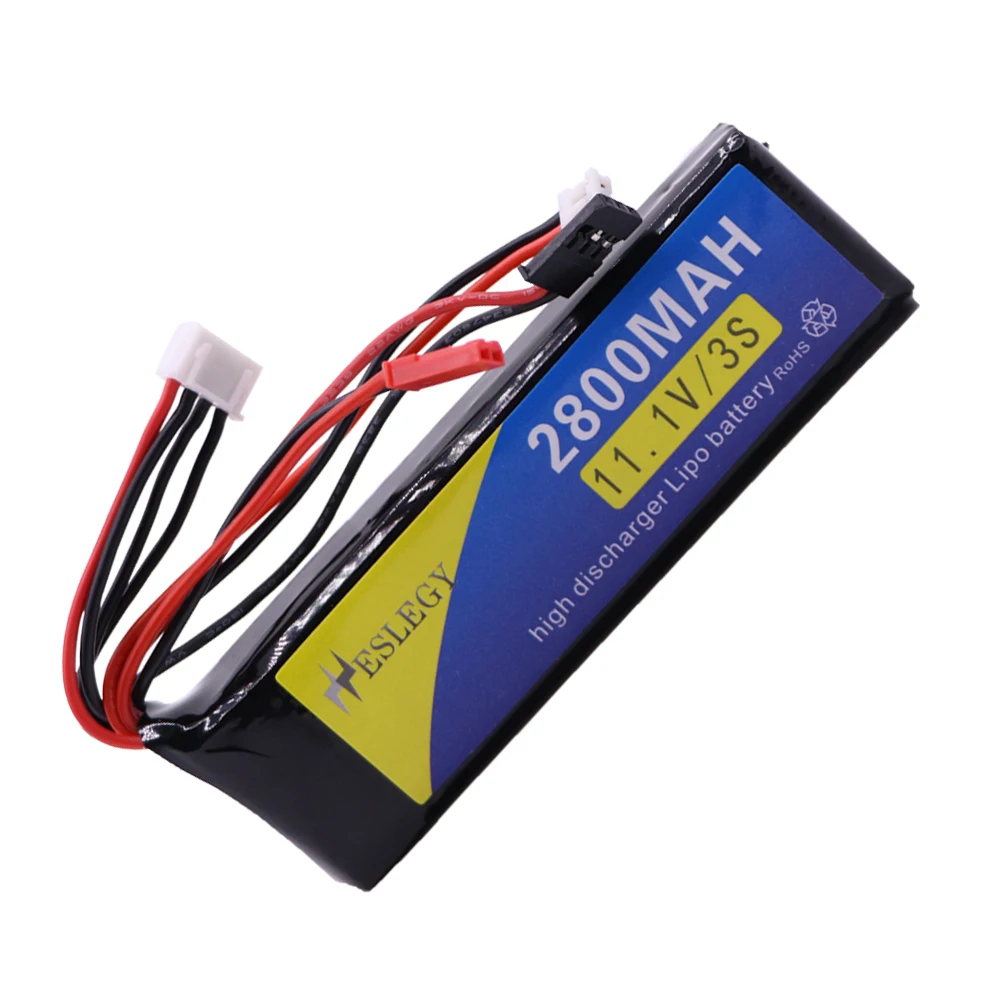 Batterie Lipo 11.1V 2800mAh pour émetteur RC, vue arrière avec logo de compatibilité Walkera DEVO