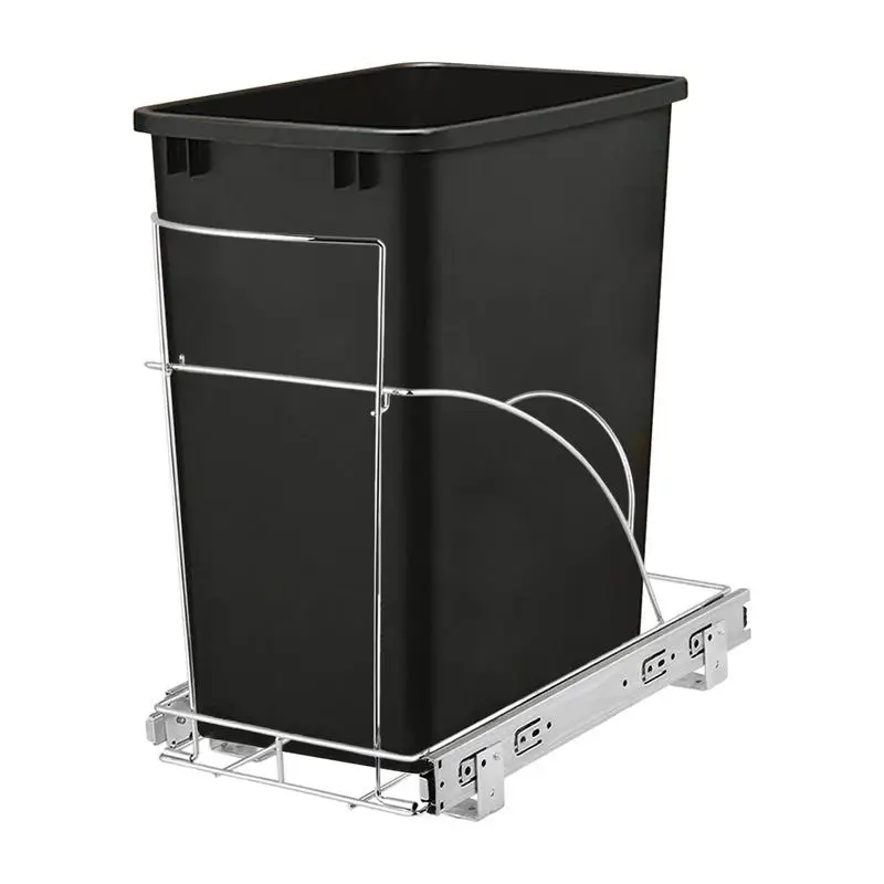 

Under Sink Trash Can Pull Out Safe Kitchen Trash Cans Shelf Durable And Reliable Kitchen Trash Slide Out With Easy-Access Handle