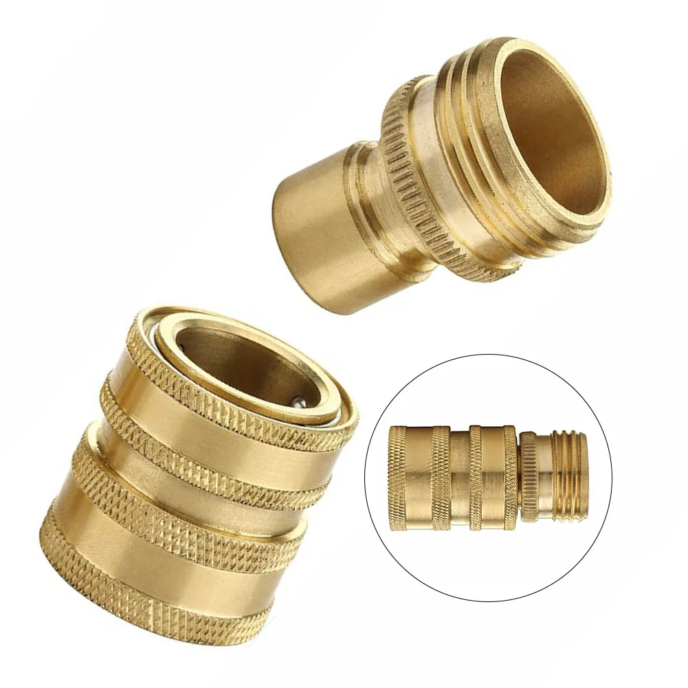 

Solid Brass Quick Connect Fittings for Garden Hoses Standard 3/4 Inch GHT Easy to Fit for an Effortless Watering Experience