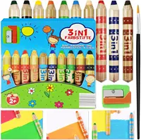 10 Short Jumbo Colored Pencils, Cute Animal Pencils for Kids ages 3-12, Halloween Thick Pencils with Sharpener, Toddler Coloring 1