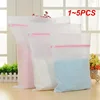 1~5PCS Laundry Wash Mesh Bag Clothing Care Foldable Protection Washing Net Filter For Lingerie Underwear Bra Socks Clothes 3 6