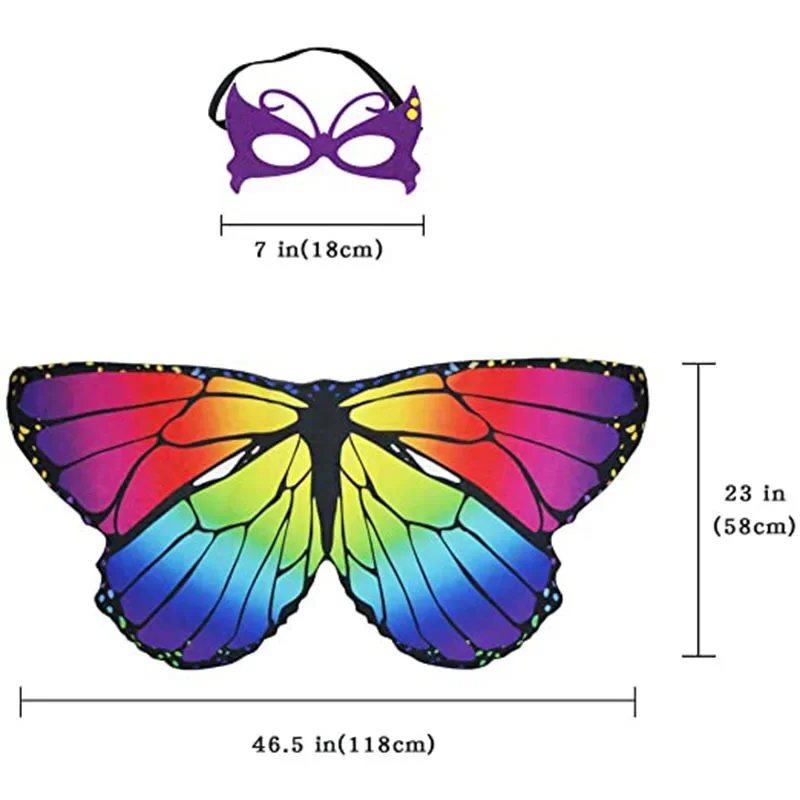 Girls Butterfly Costume Set 3pcs 3