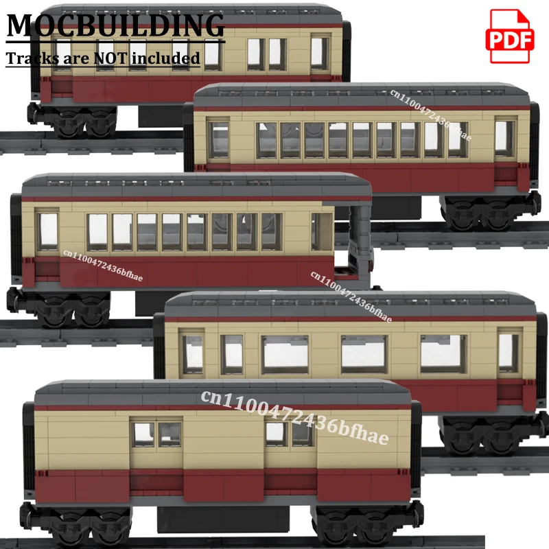 승객 열차 차량 브릭 MOCBUILDING 열차 차량 블록 철도 차량 건설 장..
