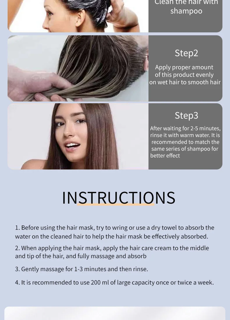 Hair Mask Natural Ingredients Fig Hair Film Repair Dry And Damaged Frizzy Soft Smooth Shiny Deep Moisturize Hair Nourish Mask