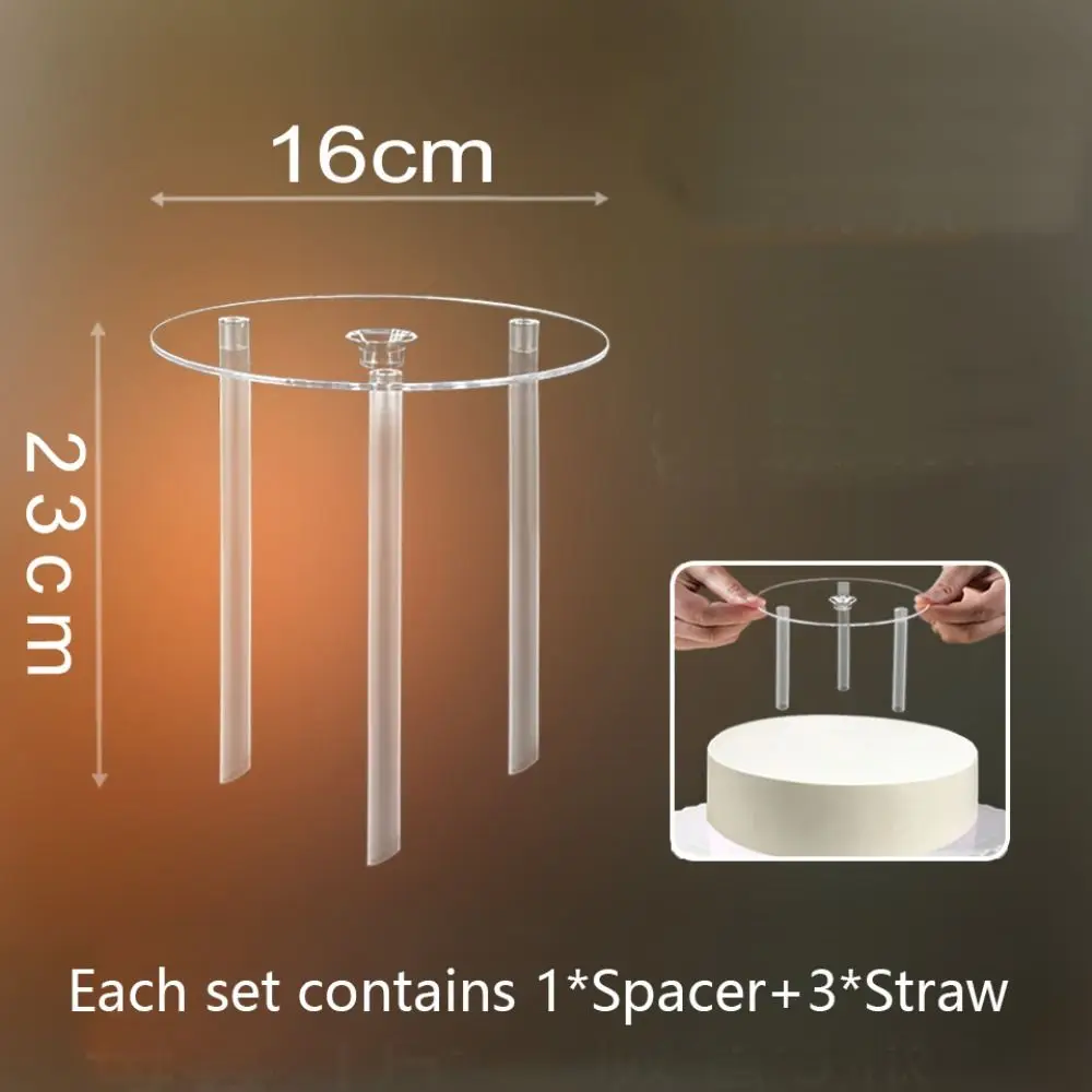 Transparent Multi-layer Cake Stand Cake Stands Support DIY Decor Round Board Plastic Straw Frame Tier Support Cake Stand Dessert Stand