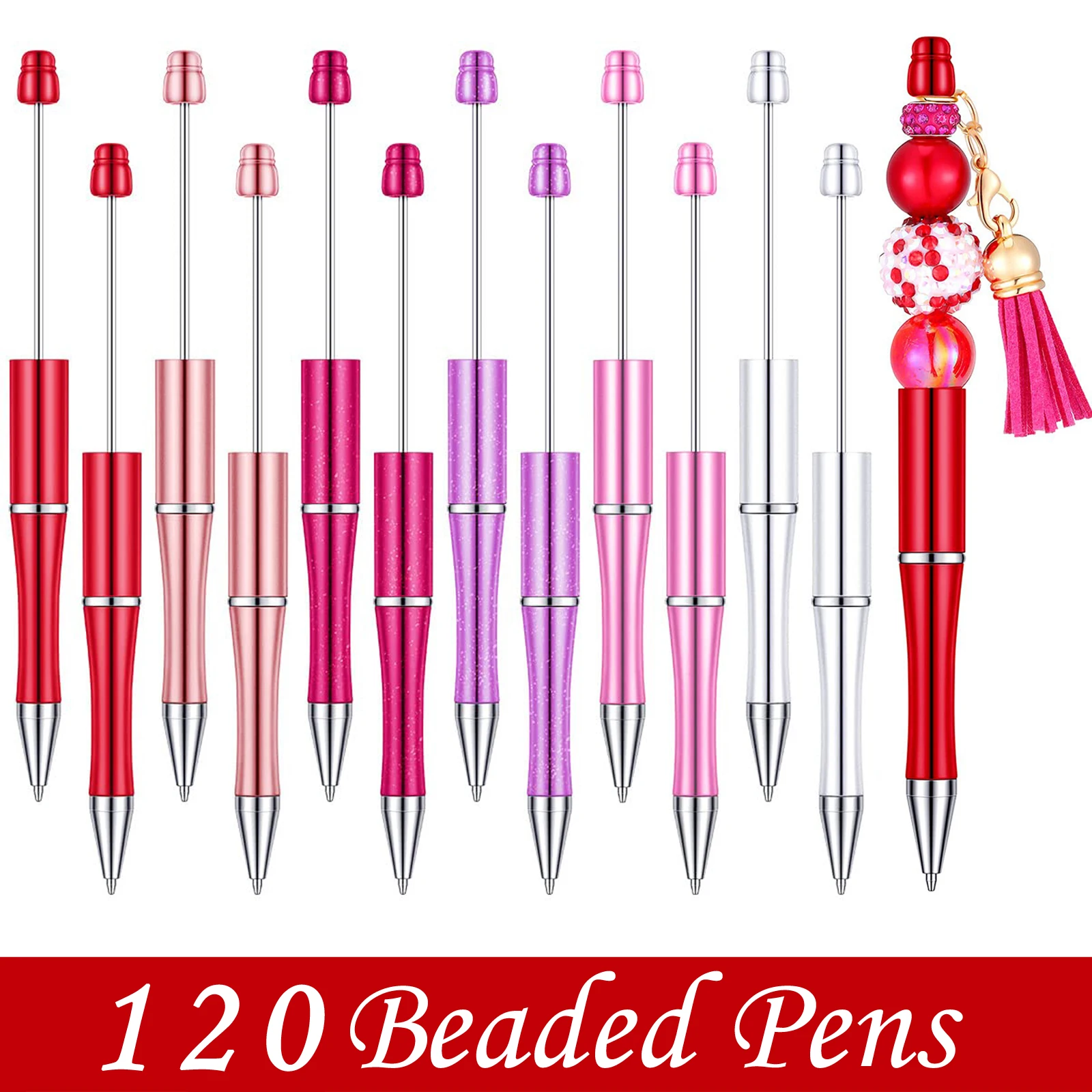 

120Pcs Beaded Pen Gift Ballpoint Pen DIY Ballpoint Pens Office Birthday Gifts Ballpoint Pens Gel Pens Valentine's Day gift