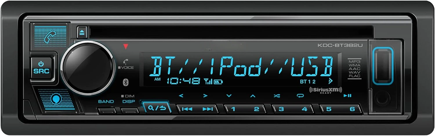 

CD Car Stereo Receiver with Bluetooth,AM/FM Radio,Variable Color Display,Front High Power USB,Alexa Built in, and SiriusXM Ready