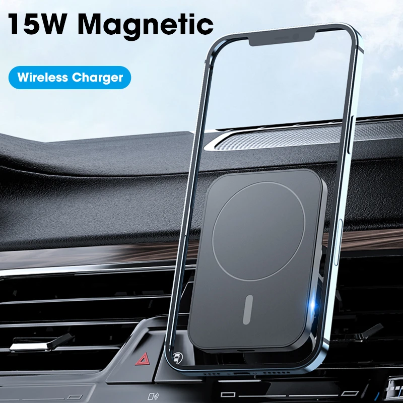 15W Wireless Car Charger Qi Magnetic Chargers For iPhone 12 13 Pro Max Phone Holder Charger Bracket Amount USB Fast Charging carcharger Car Chargers