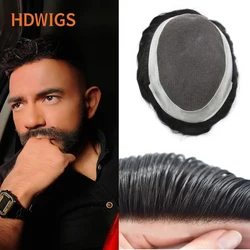 Australia Man Toupee Durable Swiss Lace & PU Base Human Hair Wigs Breathable Men Capillary Prosthesis Natural Hair System Units