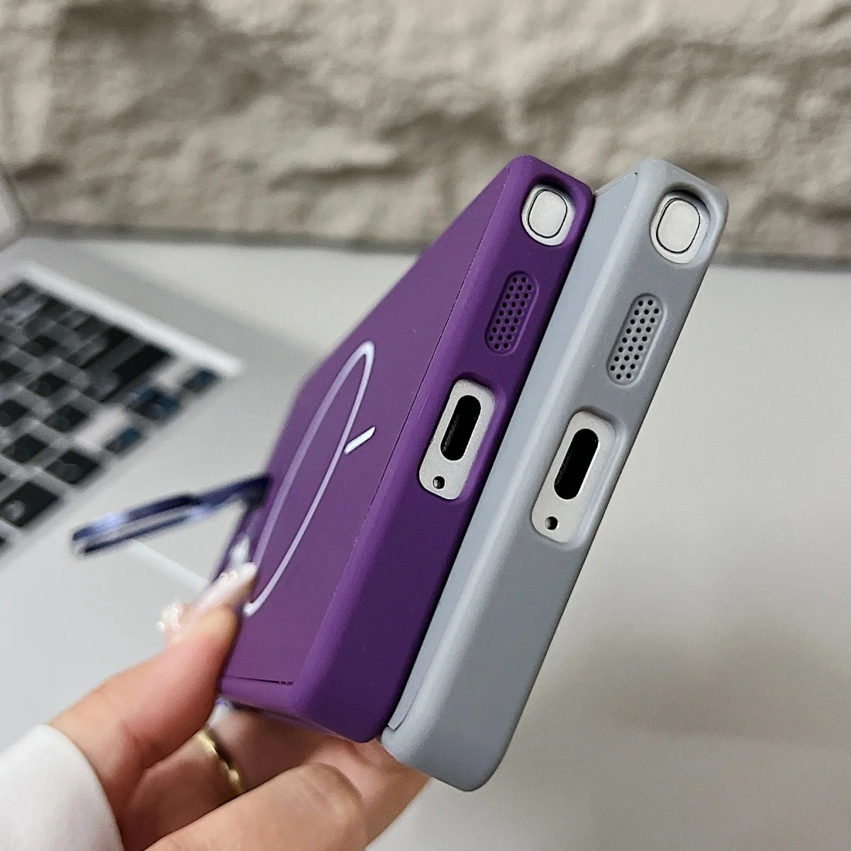 Silicone Shockproof Camera Lens Bracket Phone Case with Magnetic Stand Holder