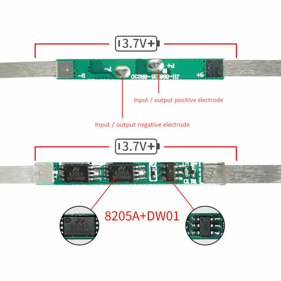 10 шт., 1S 3,7 V 3A/5-6A, защитная плата для литий-ионного аккумулятора BMS PCM pcm с ремнем для литий-ионного аккумулятора 18650