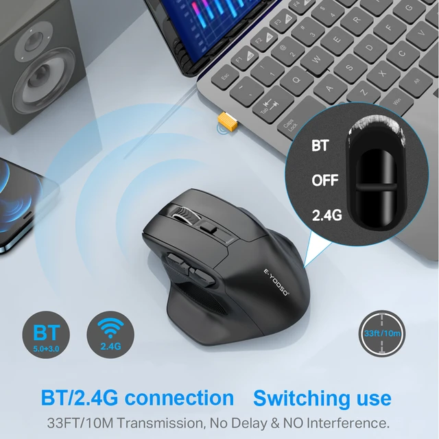 E-YOOSO X-31 Pro USB Gaming Grande Souris Bluetooth 2.4G sans fil PAW3212  4800 DPI pour gamer souris ordinateur portable PC - AliExpress