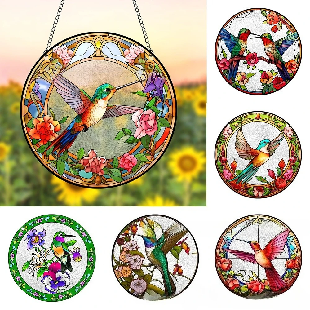 Popular Sunshine Catcher Plane Wall Hanging New Round Acrylic Animal Pendant Window Display Home Decoration Chain