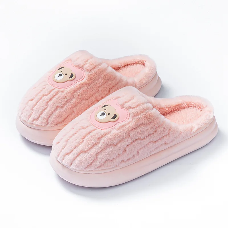 Indoor wool and velvet cute cotton slippers women's autumn and winter 2025 new home thermal slippers men's
