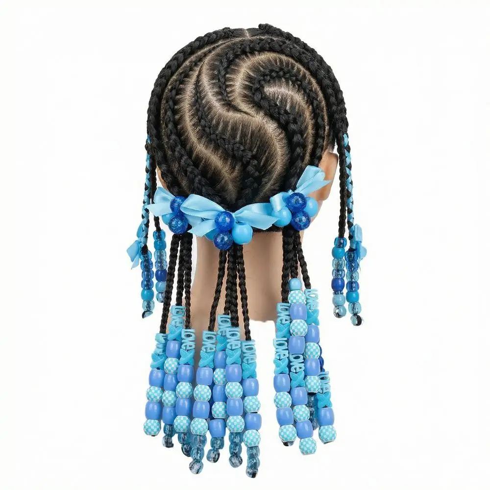 DIY Bunte Haarperlen-Sets Mehrfarbige Herzförmige Acryl-Dreadlock-Perlen Gemischte Formen Haaraccessoires Dreadlock-Zopf-Dekoration – Detail 6
