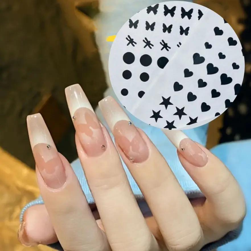 lv designer multi color nail stickers