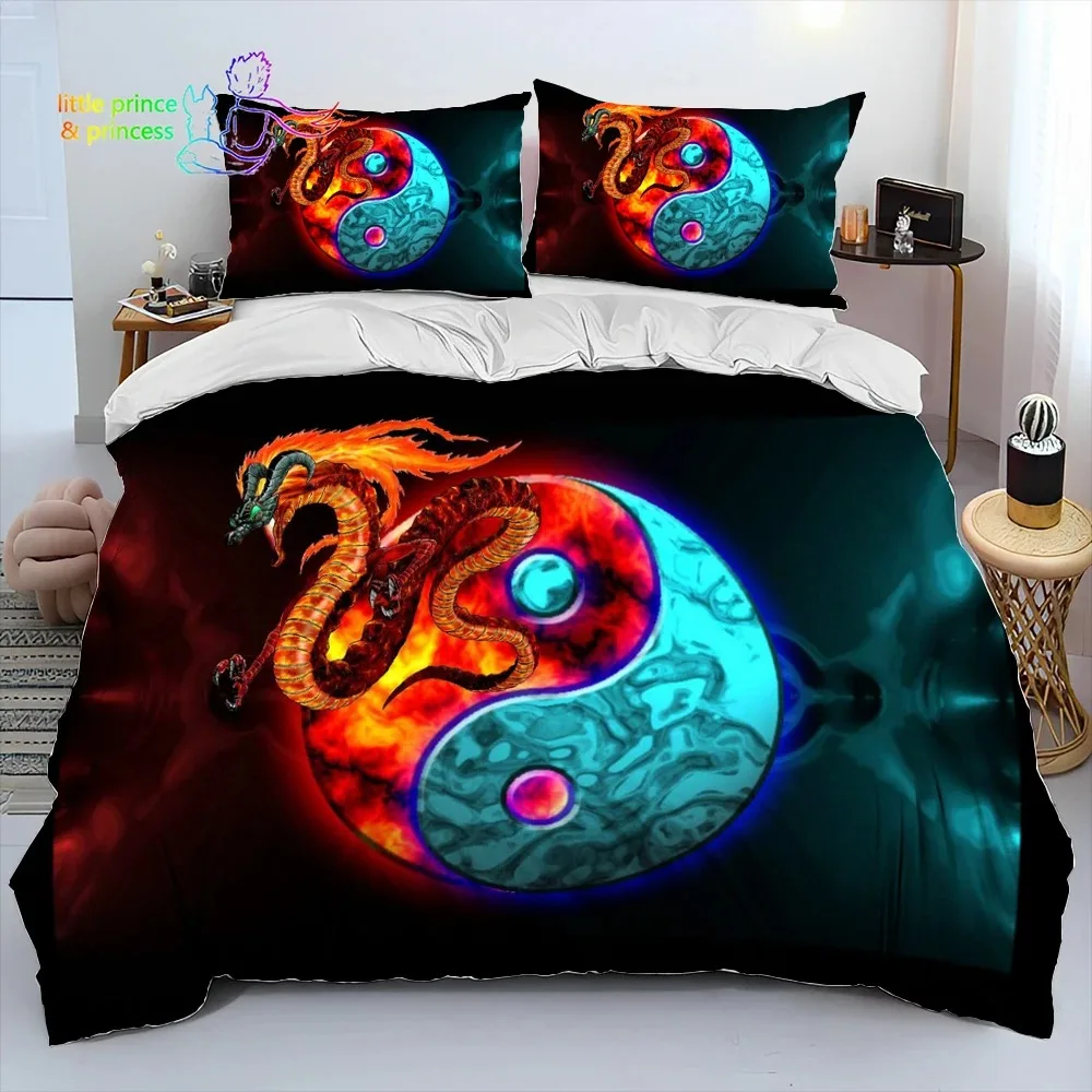 Комплект постельного белья в китайском стиле Тай Чи Багуа Инь Янь