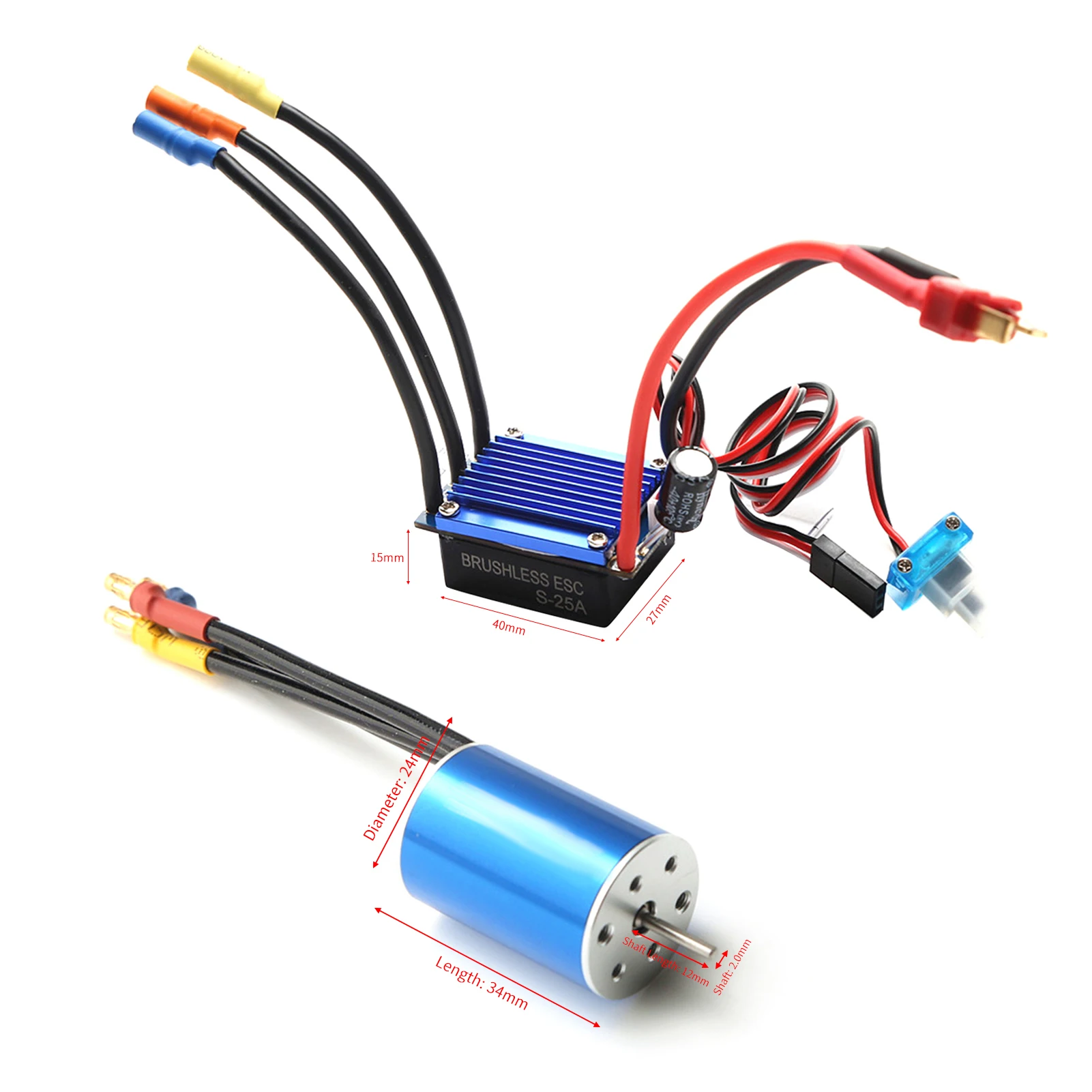 2435 4500KV 브러시리스 모터 및 HSP 1/16 1/18 원격 제어 트럭 자동차 모터용 25A ESC 프로그래밍 카드 교체