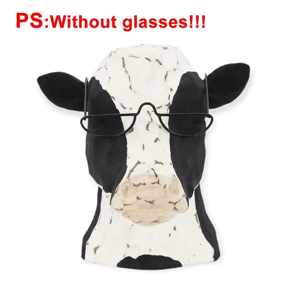 Personality Hobby Lobby Decorative Cow Head Wearing Or Table Desk Snowman Beach Ornament Up Bedside Bath Light Glasses Fram B5W4