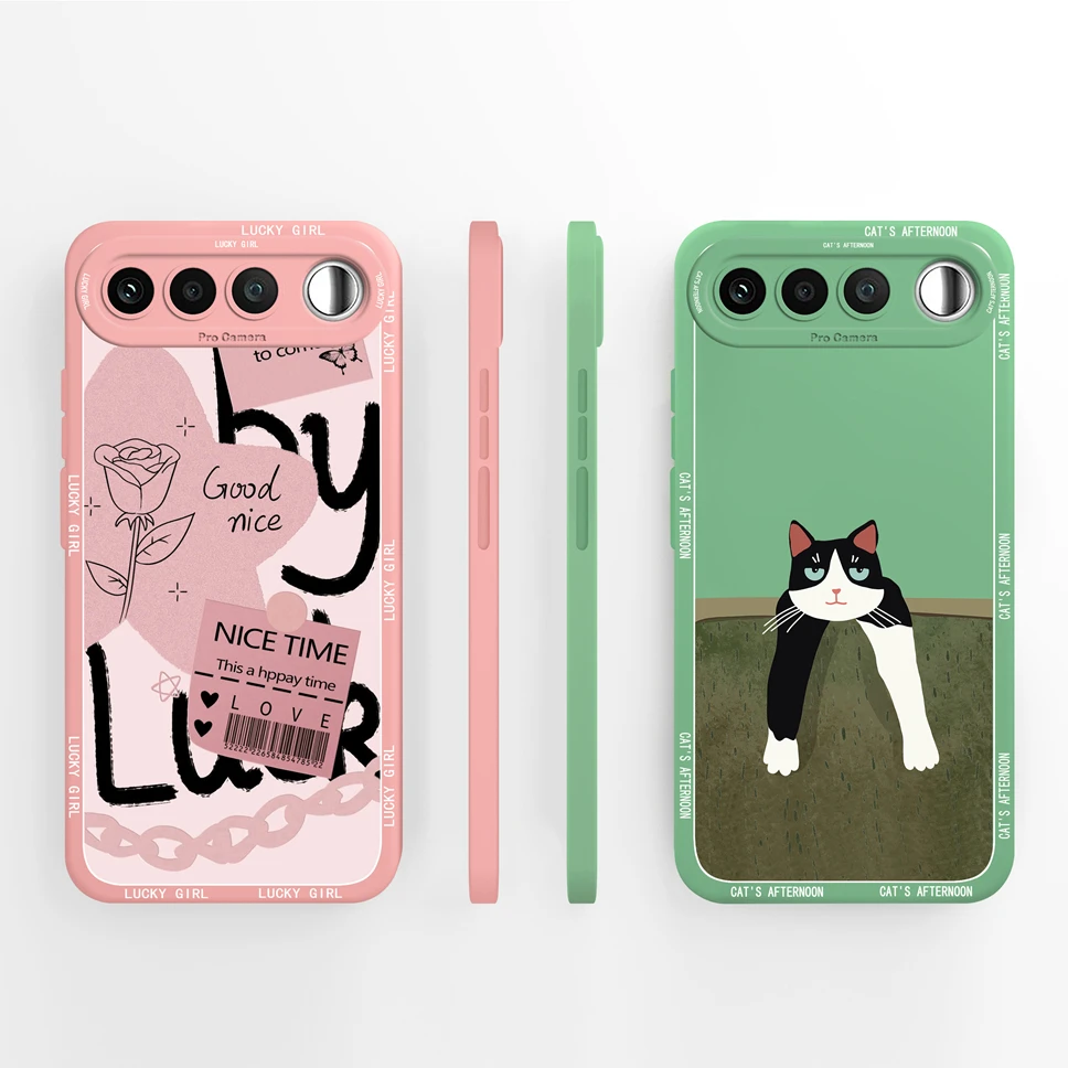 Aesthetic Floral Liquid Silicone Camera Protective Case - Soft & Smooth Cover