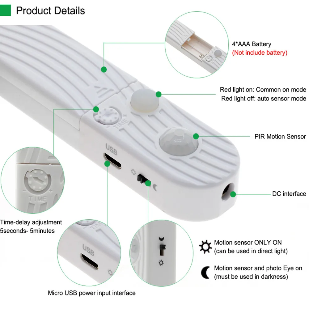 Motion-Activated LED Strip Light for Home Decor – Battery-Powered, Multi-Length Options