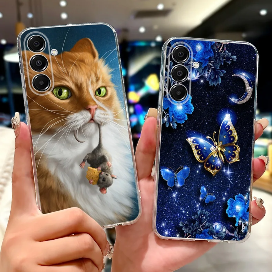 Cute Cat Painted Soft Silicone Phone Case Cover - 6.7