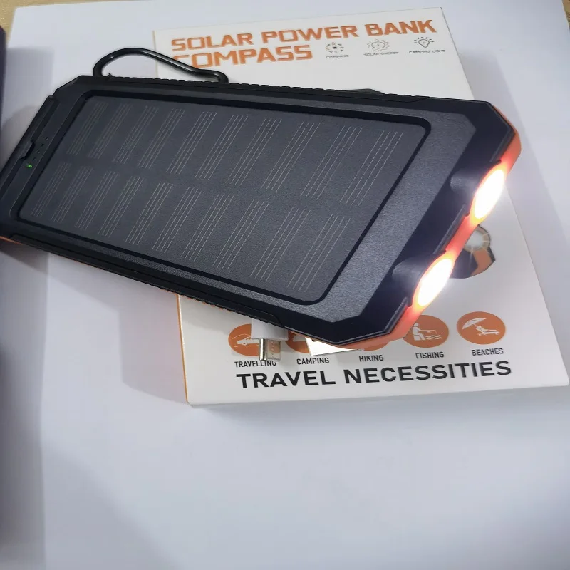 Batteria di ricambio solare da 20000 mAh Batteria di ricambio di grande capacità Ricarica rapida Batteria esterna Powerbank impermeabile Alimentazione di backup esterna - immagine 3