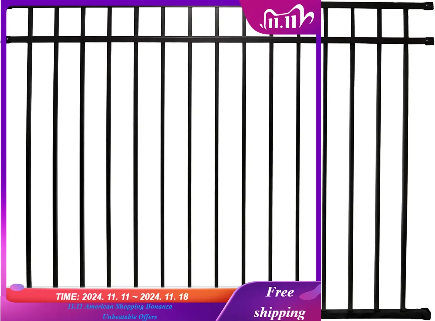 Cypress Aluminum Fence Kit &ndash; DIY Kit for Backyard and Garden Fencing, Made with Durable Powder-Coated Aluminum