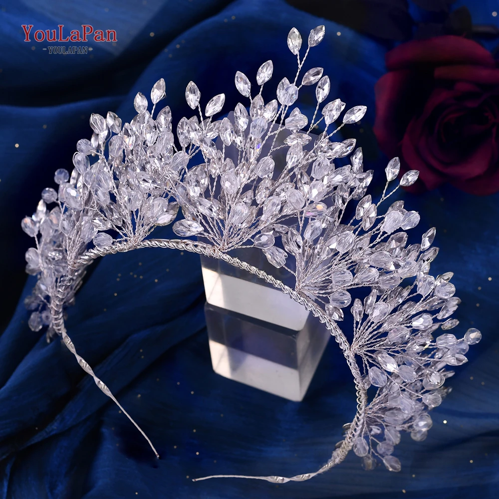 YouLaPan Wedding Crowns and Tiaras Bridal Hairbands Rhinestone Bride Headbands Women Hair Accessories for Pageant Headwear HP361