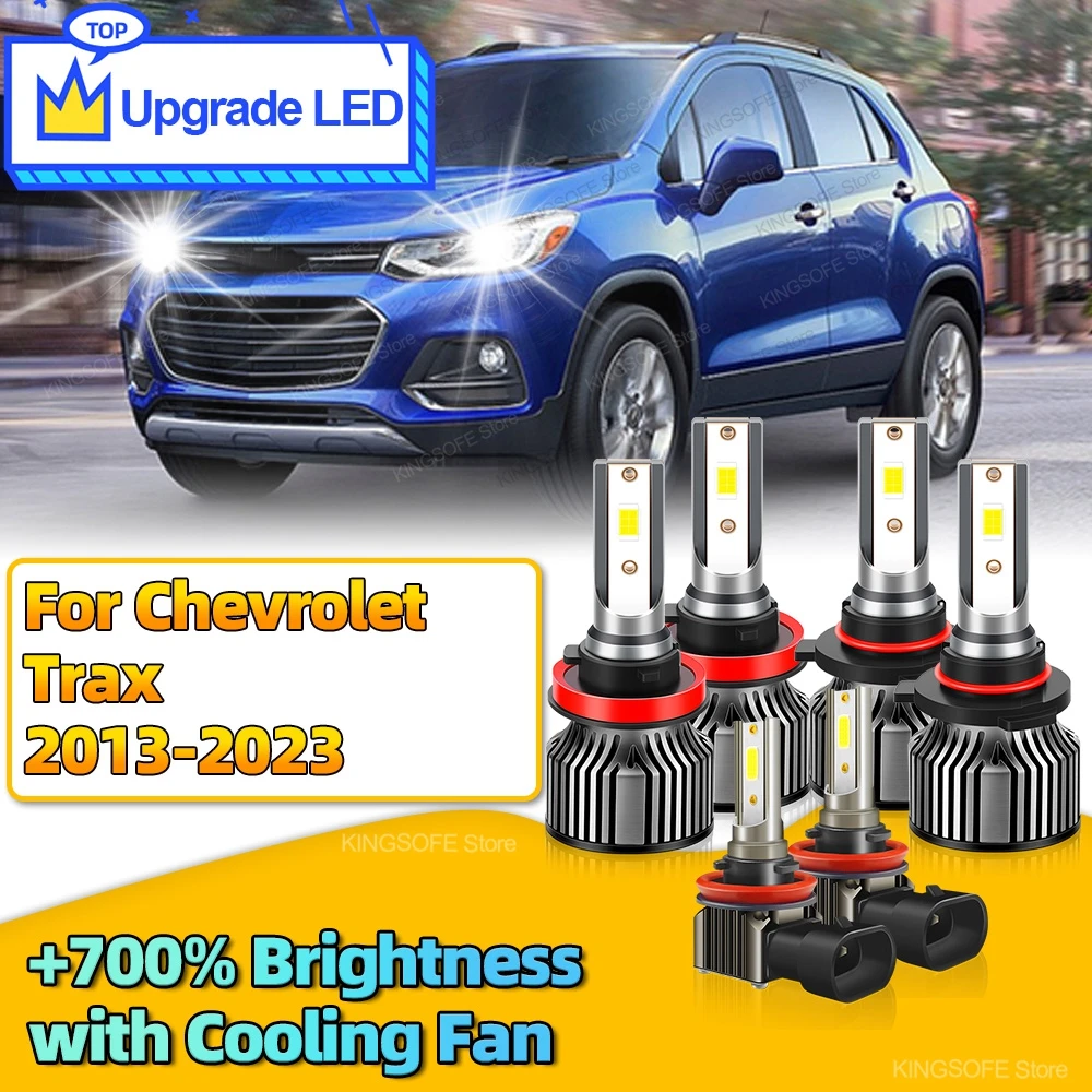 쉐보레 트랙스 2013 2014 2015 2016 2017-2023 용 LED 헤드라이트 전구, 30000LM 캔버스 H11 HB3, H8 안개등, 2 개, 6 개