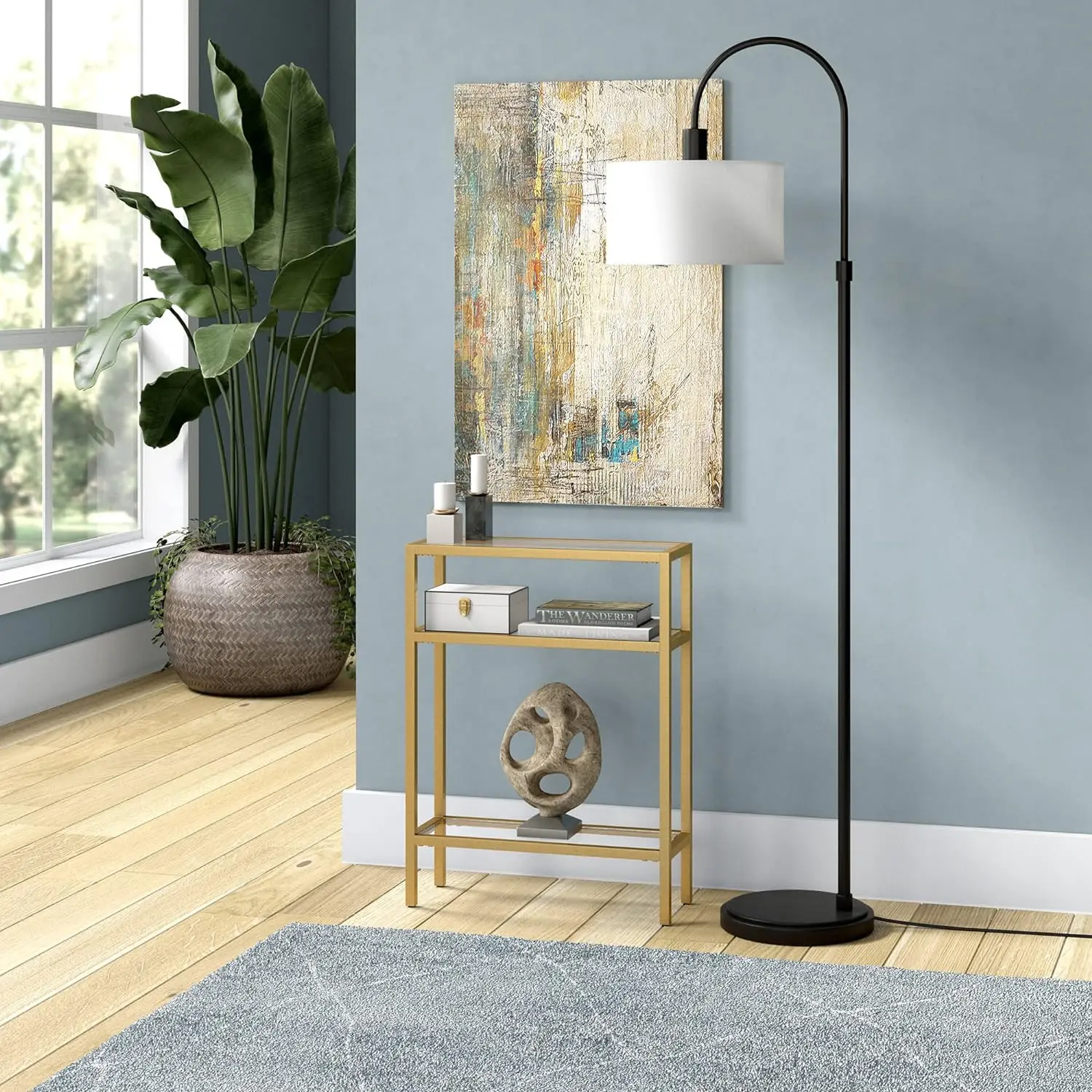 22" Wide Rectangular Console Table in Brass, Entryway Table, Accent Table for Living Room, Hallway 2