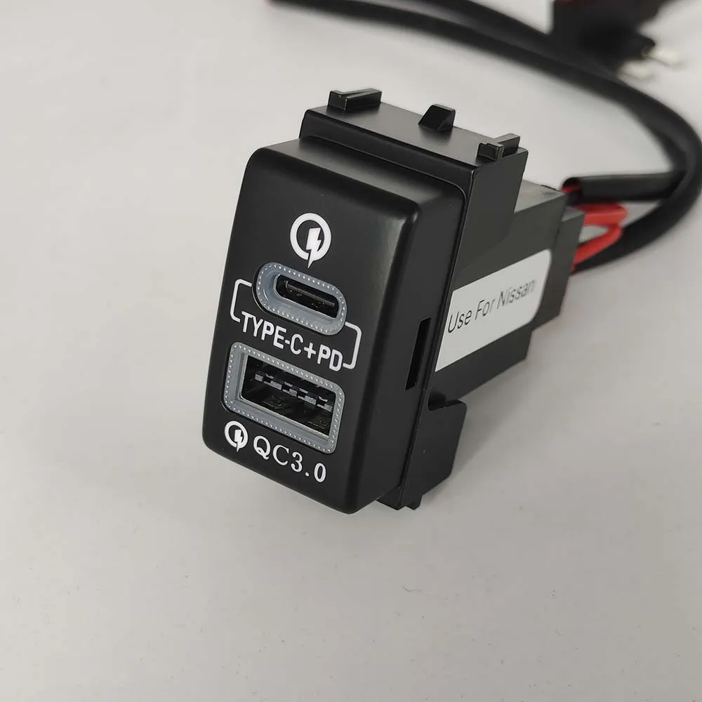 1PC     Type-C PD USB QC3.0    ֻ  Y62 X-TRAIL SUNNY SYLPHY Teana 
