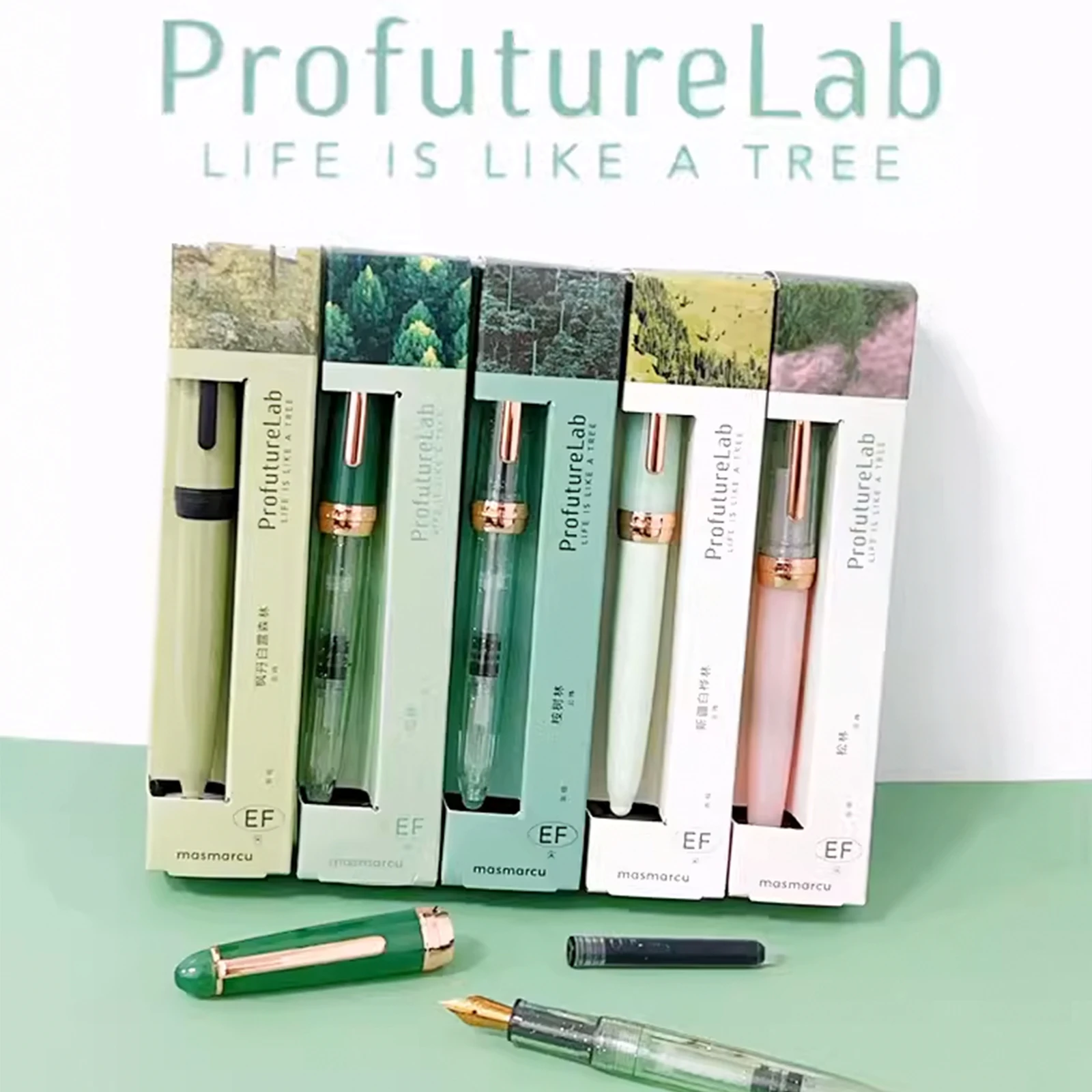FP009 fountain pen ProfutureLab Forest series 0.38 EF Nib Student gifts writing ink pens school office supplies stationery 2