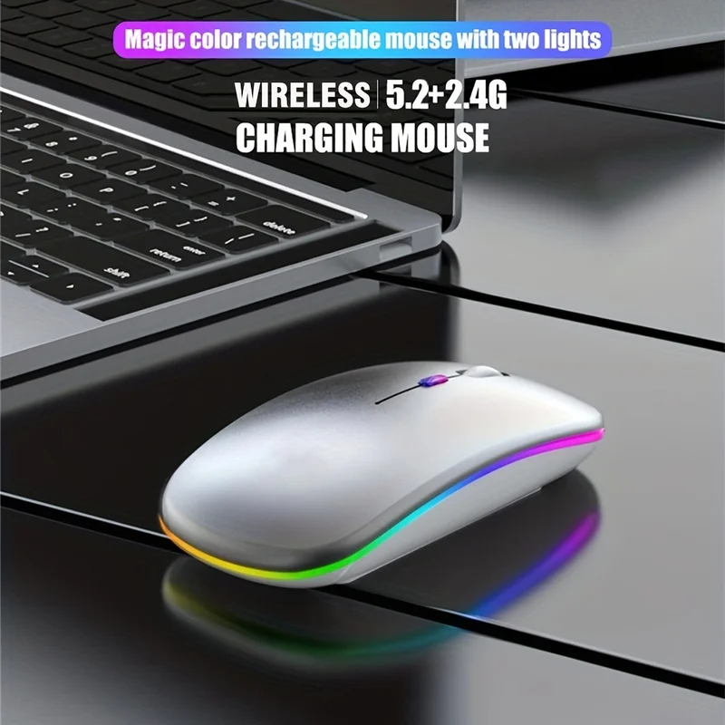 Wireless Bluetooth Mouse 2.4G Dual Modes Rechargeable Mice
