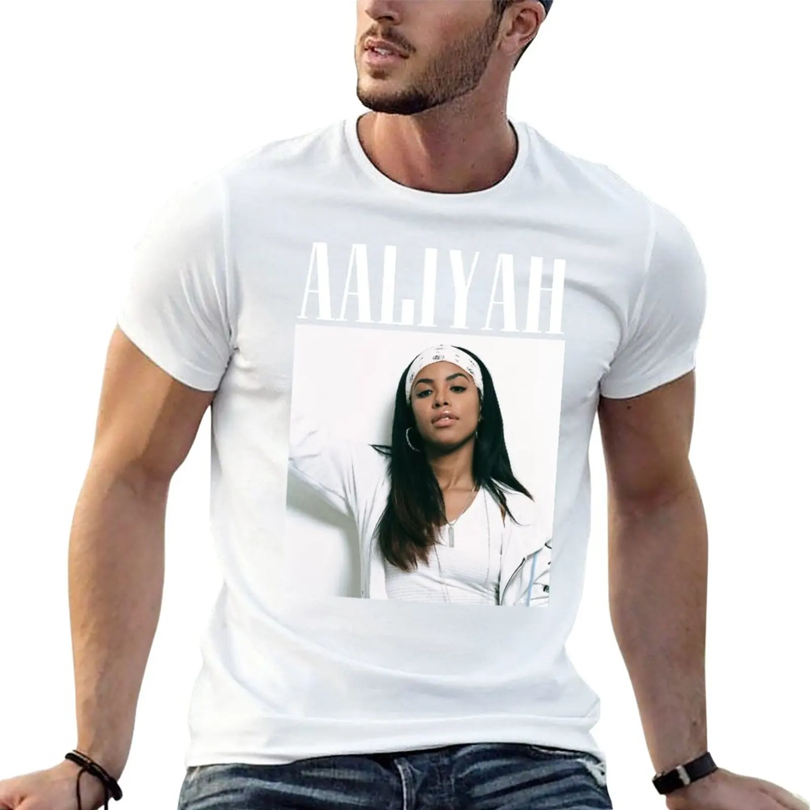 

New Aáliah T-Shirt boys animal print shirt oversized t shirt Short sleeve tee Aesthetic clothing workout shirts for men