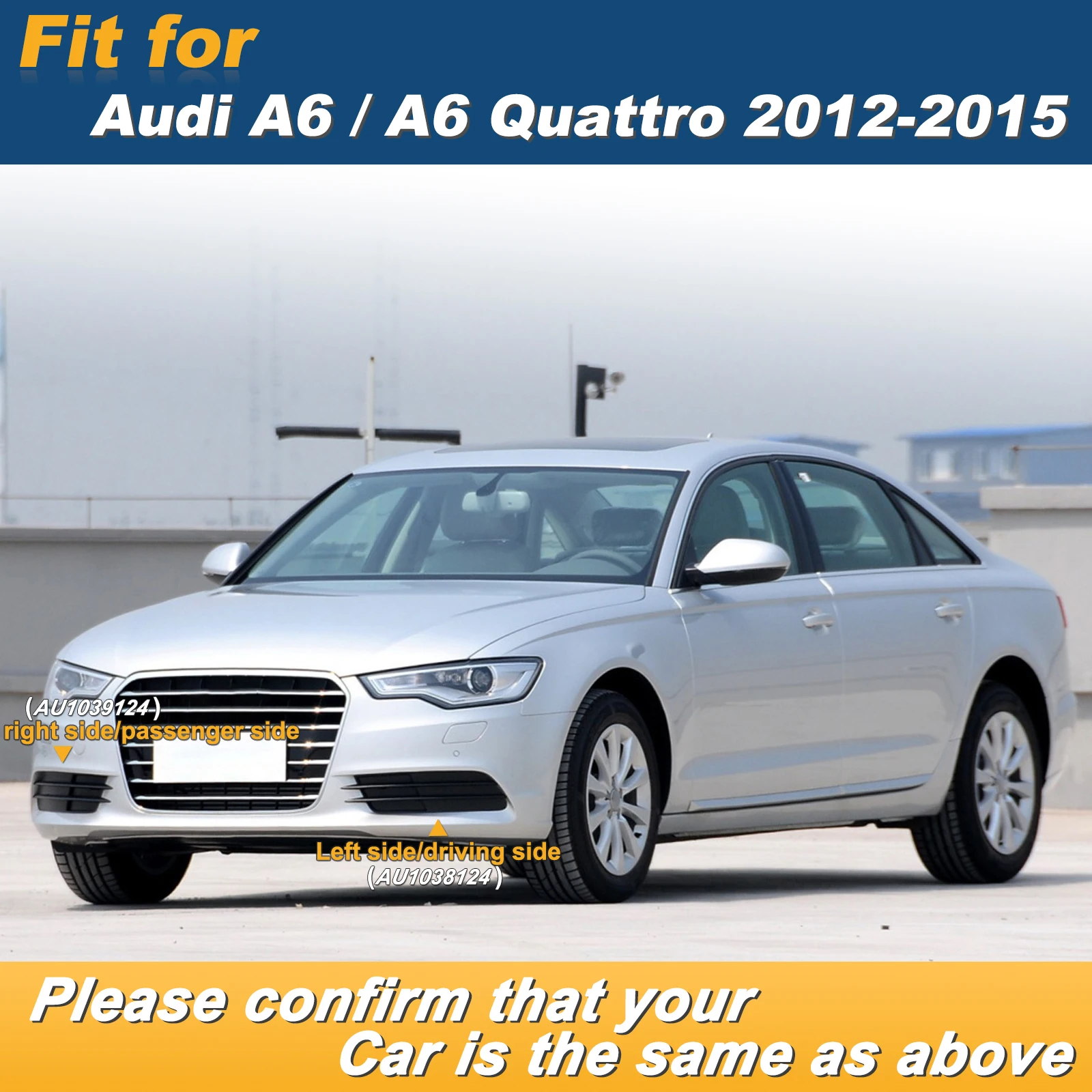 Fog Lamp Frame Cover Fog Light Frame Lamp Trim Grill Cover Under Front Bumper For Audi A6/A6 Quattro 2012-2015 4G0807681 4G0807682 Car Accessories
