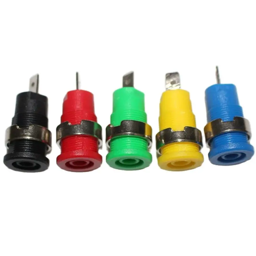 

30pcs High Voltage Safety Type 4mm Banana Socket 32A Nickel-plated Brass Panel Jack Adaptor Connection