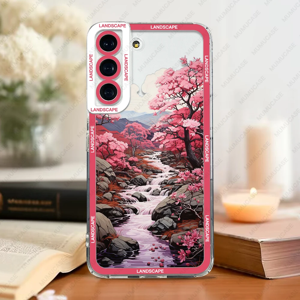 thumbnail image 1 of Funda suave para Samsung Galaxy S24, S20, S21 FE, S22 Plus, S23 Ultra, A22, A54, 5G, paisaje japonés, 1 of 5