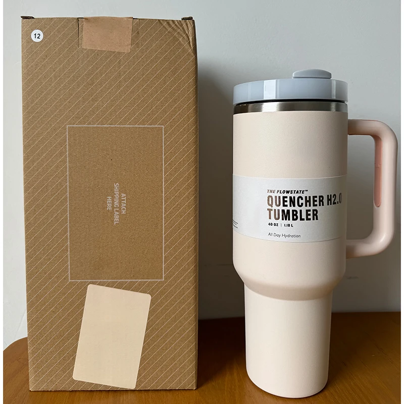 손잡이가 달린 텀블러 뚜껑, 진공 단열 아이스 커피 머그잔, 보온병 컵, 실리콘 부츠, 빨대 스테인레스 스틸, 40 OZ