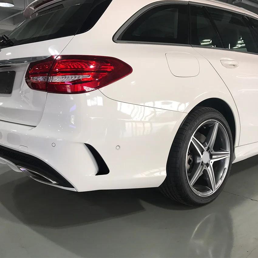 Rear Bumper Spoiler Side Canard for Mercedes Benz C Class Estate S205 C180 C200 AMG Black Car Spoiler Cover