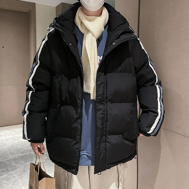 

BROWON Brand Winter Jacket Men 2024 Autumn and Winter Korean Fashion Casual Loose Jacket for Men Solid Color Thick Hooded Coats