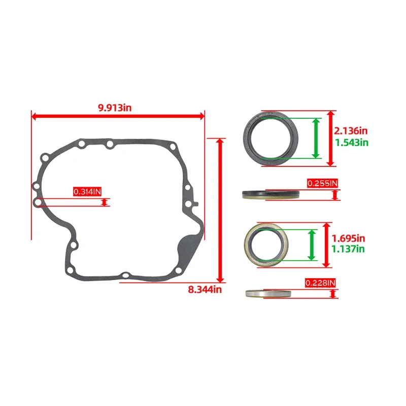 Engine Gasket Set Rubber Seal Gaskets Washer Gasket Kit Engine Gasket Kit Replacement Gasket Set For Briggs & Stratton 697110 & 795387 Crankcase Gasket Oil Seal Combo Set