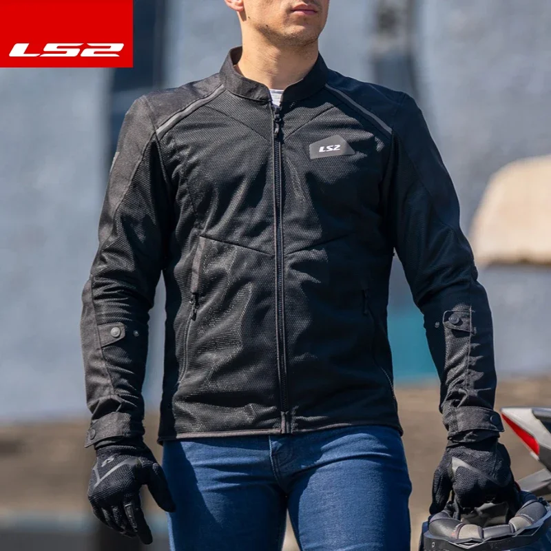 Ls2 MJ176 여름 오토바이 재킷 Ls2 메쉬 통기성 오토바이 라이딩 재킷 경량 CE Ls2 Chaqueta Moto Hombre Chaqueta