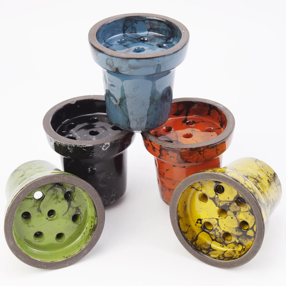 Hookah Bowl Classic Glazed Seven Hole Ceramics Shisha Bowl Nargile Sheesha Narguile Chicha Cachimbas Accessories