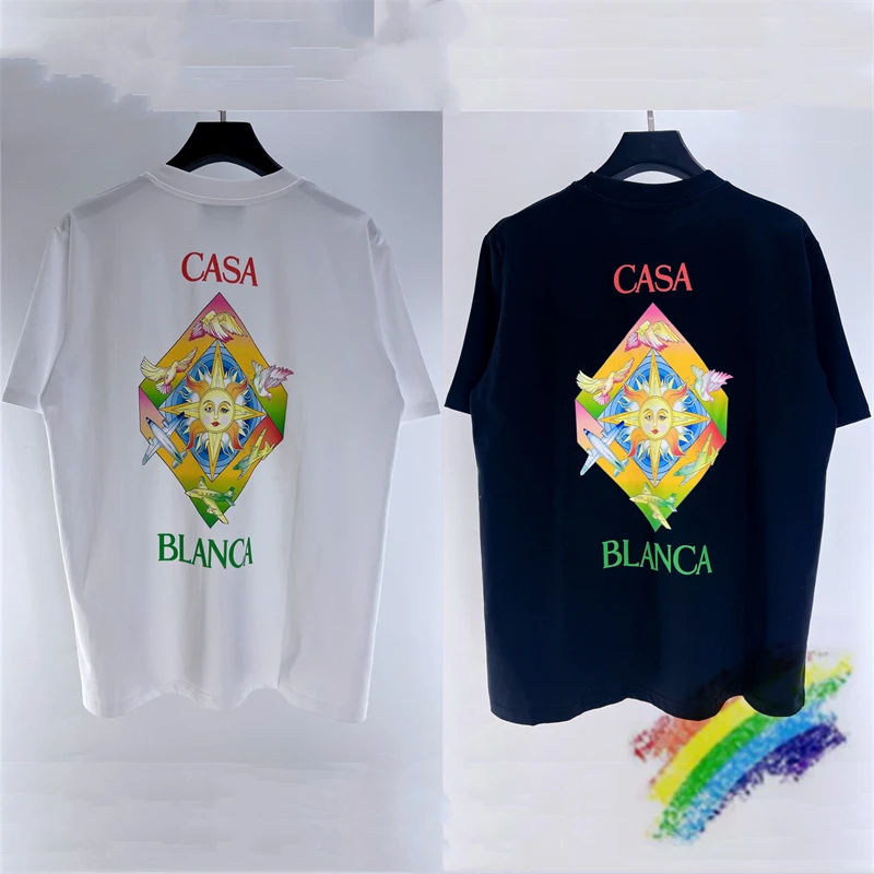 

Aircraft Pigeon Print Casablanca T Shirt Men Women Tee Top Best Quality T-Shirt