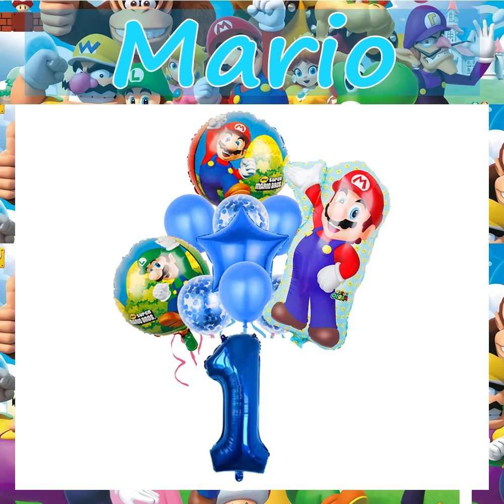 Marioed Super Bro Decorative Balloons For Party Birthday Party Decoration Boy Party Supplies Baby Shower Family Foil Latex Globo