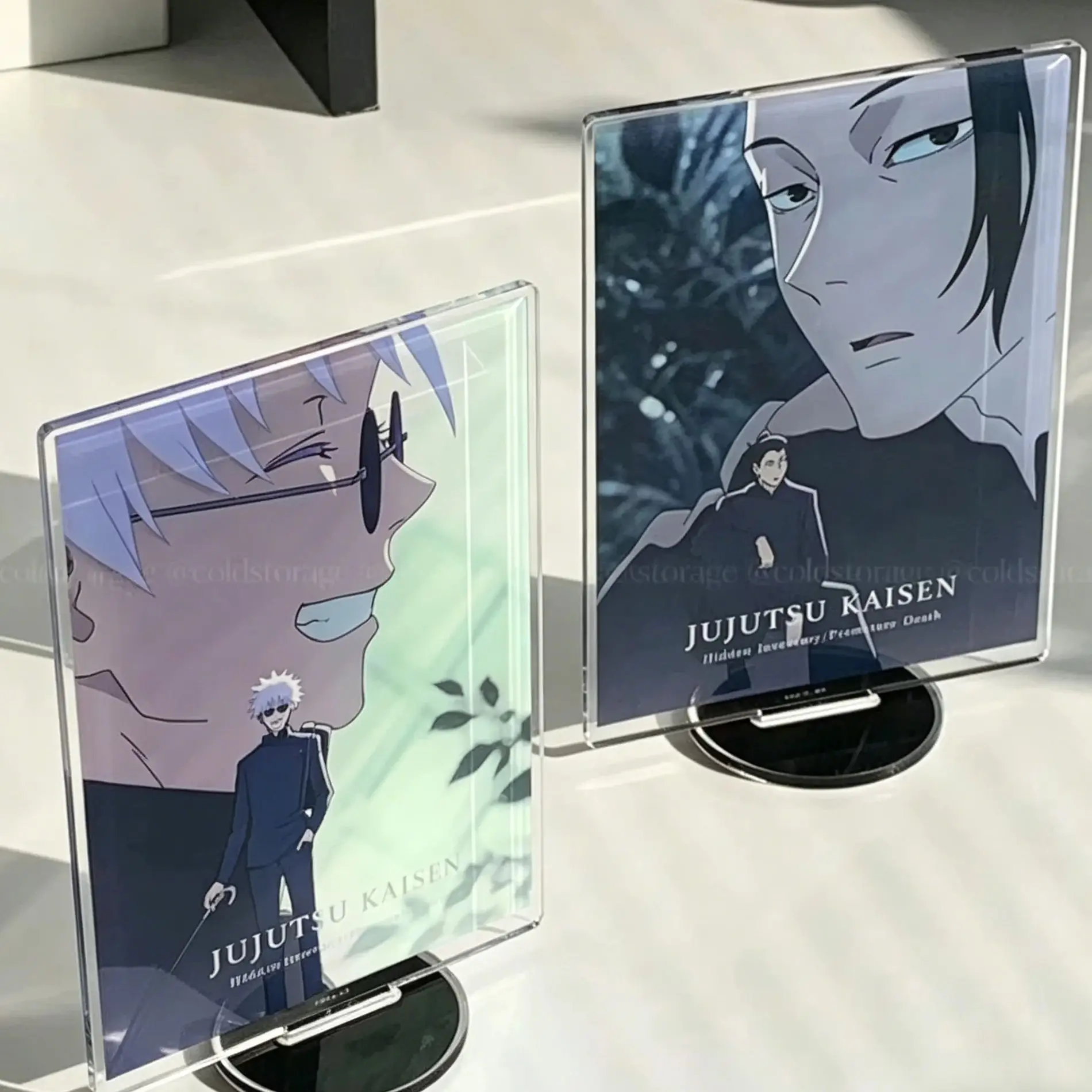 2pcs 애니메이션 Jujutsu Kaisen 아크릴 스탠드 Ryomen Sukuna Geto Suguru Satoru Gojo Fushiguro Megumi 간판 데스크탑 장식