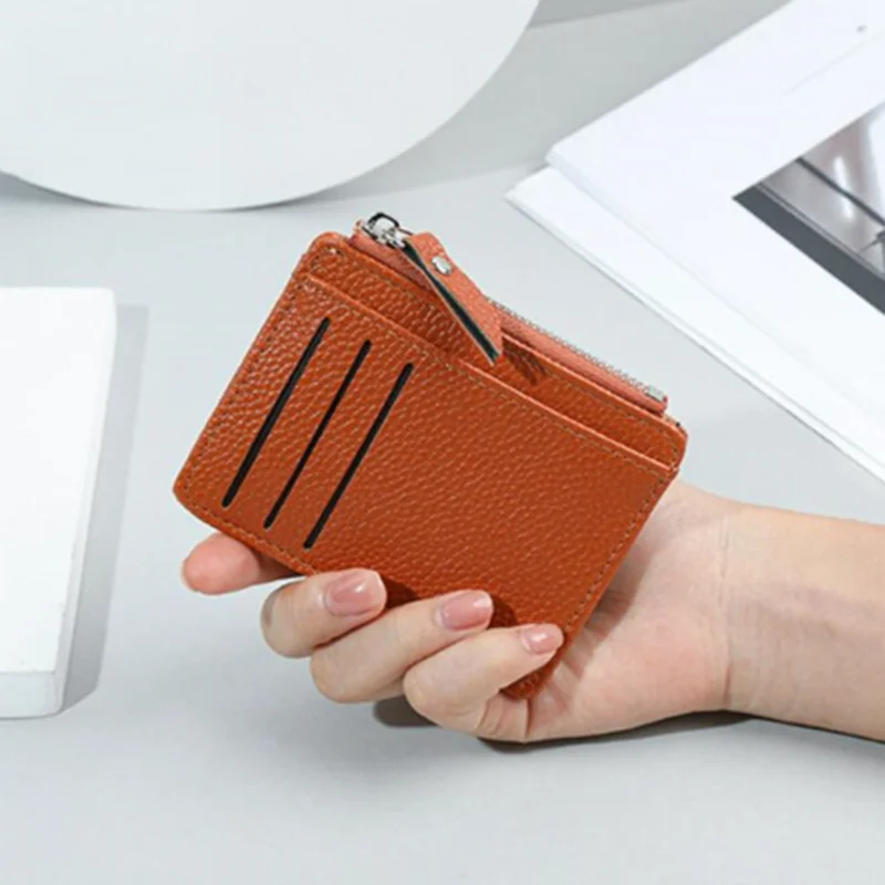 Mode Mini ID Karte Halter Taschen Männer/Frauen Business Kreditkarte Halter PU Leder Schlank Bank Karte Fall Organizer Brieftasche reißverschluss – Detail 7