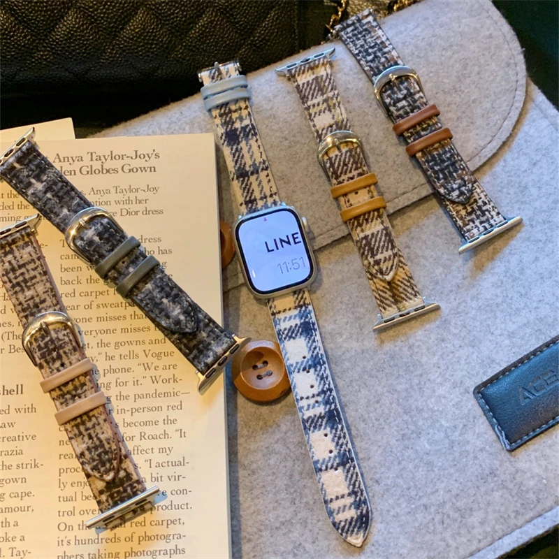 Louis Vuitton Damier Azur watch band for 38mm or 42mm apple watch